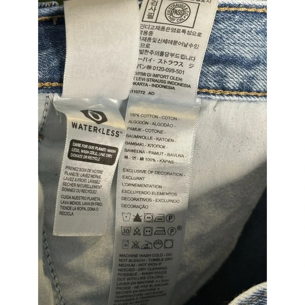 Levis High Waisted Mom Shorts Plus 24W Medium Blue Wash Denim Jean Jorts‎ Cotton